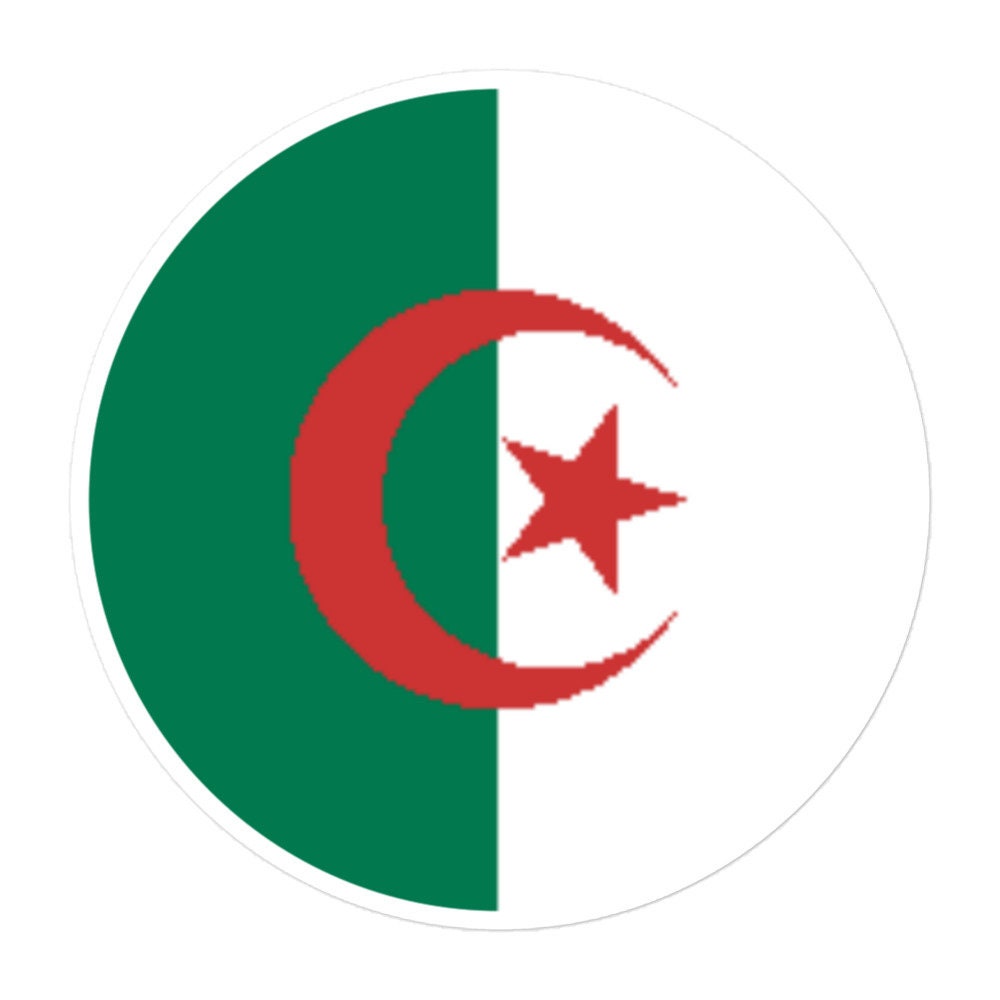 Algeria Flag Sticker | Bubble-free Kiss Cut Versatile Durable Water Safe Decorative Add-on for your Cars, Laptops, Notebooks and Phones