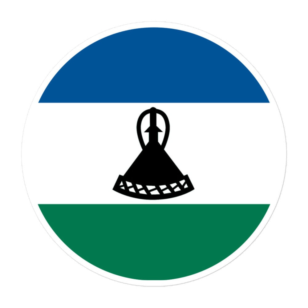 Lesotho Flag Sticker | Bubble-free Kiss Cut Versatile Durable Water Safe Decorative Add-on for your Cars, Laptops, Notebooks and Phones