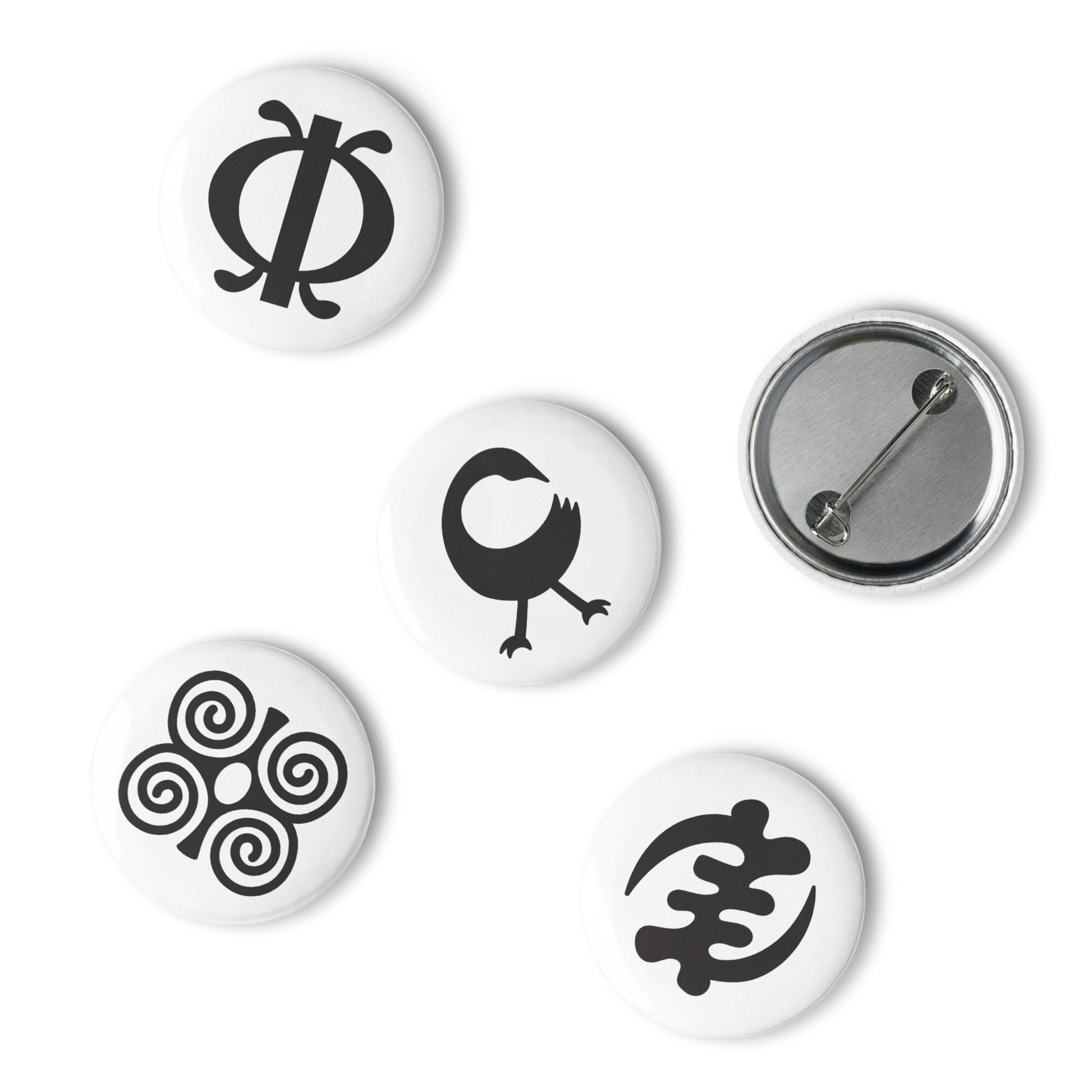 Set of pin buttons