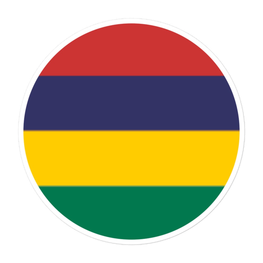 Mauritius Flag Sticker | Bubble-free Kiss Cut Versatile Durable Water Safe Decorative Add-on for your Cars, Laptops, Notebooks and Phones