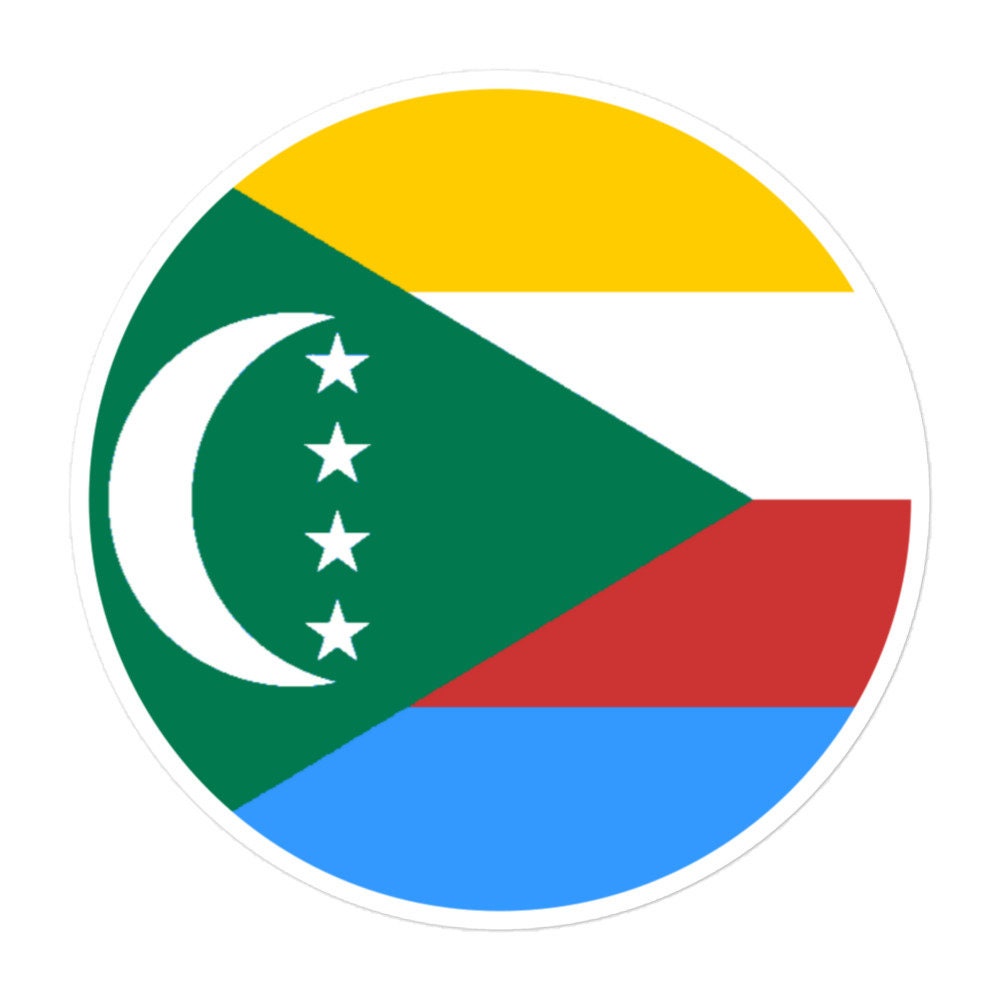 Comoros Flag Sticker | Bubble-free Kiss Cut Versatile Durable Water Safe Decorative Add-on for your Cars, Laptops, Notebooks and Phones