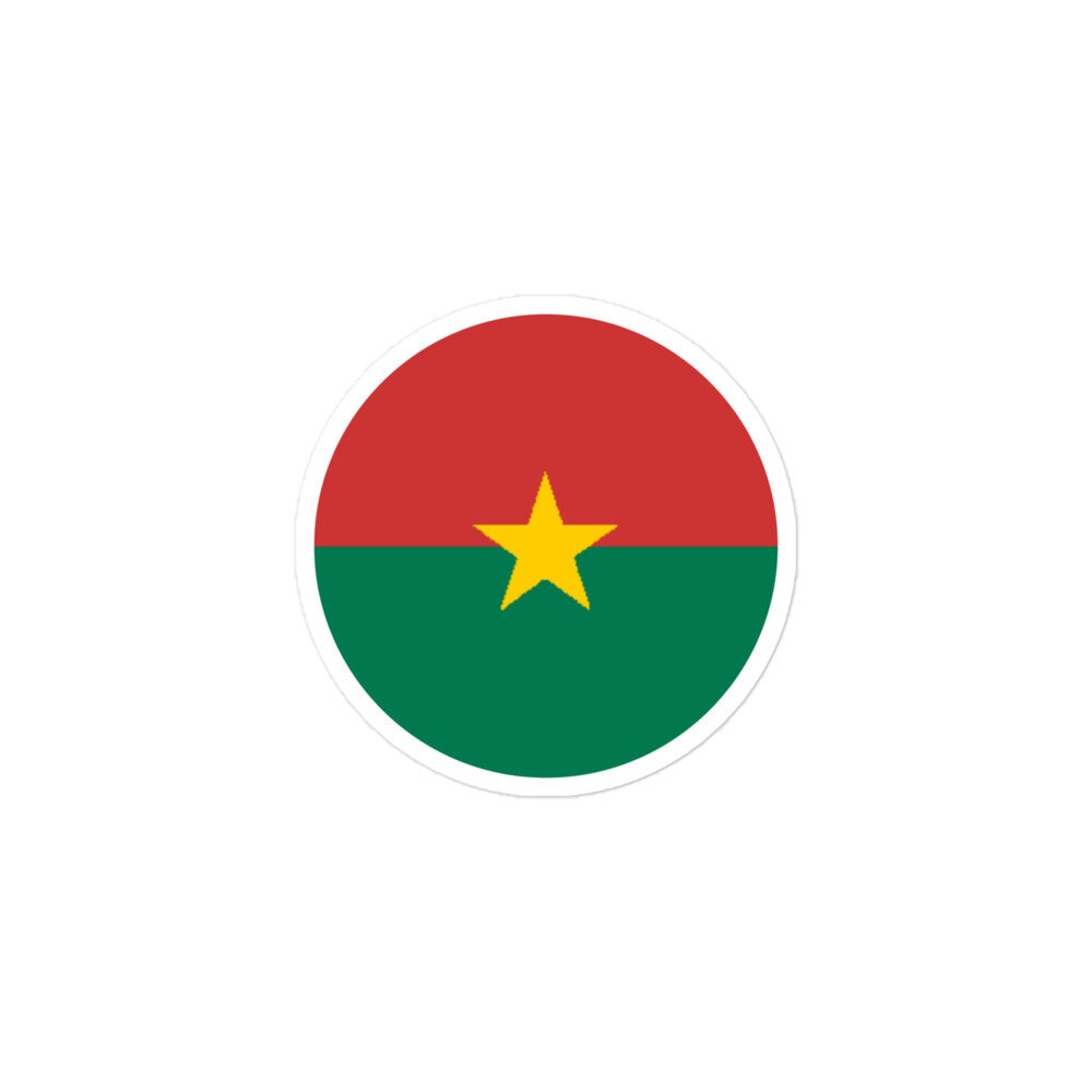 Burkina Faso Flag Sticker | Bubble-free Kiss Cut Versatile Durable Water Safe Decorative Add-on for your Cars, Laptops, Notebooks and Phones