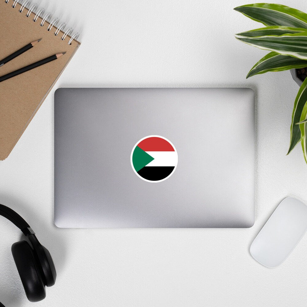 Sudan Flag Sticker | Bubble-free Kiss Cut Versatile Durable Water Safe Decorative Add-on for your Cars, Laptops, Notebooks and Phones