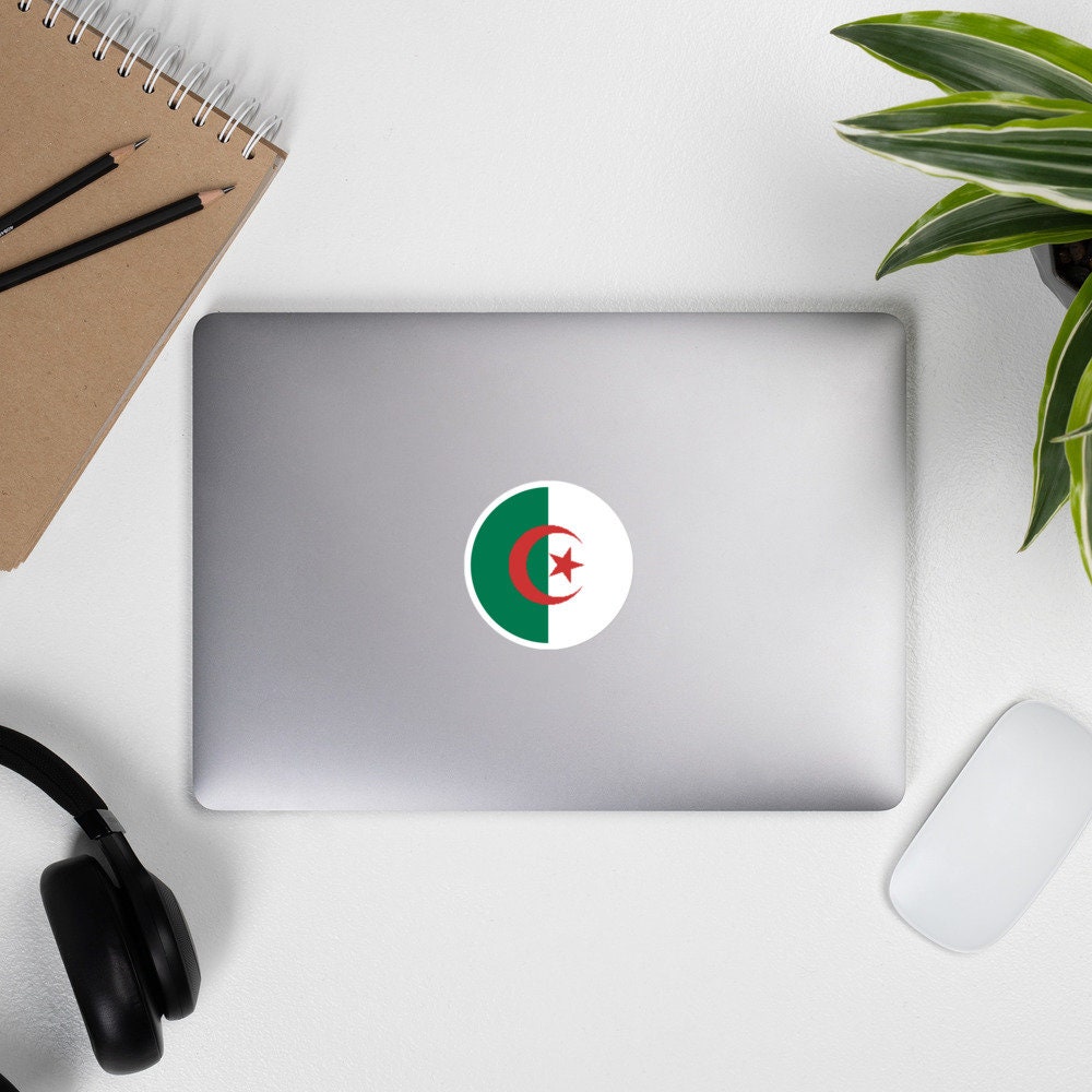 Algeria Flag Sticker | Bubble-free Kiss Cut Versatile Durable Water Safe Decorative Add-on for your Cars, Laptops, Notebooks and Phones