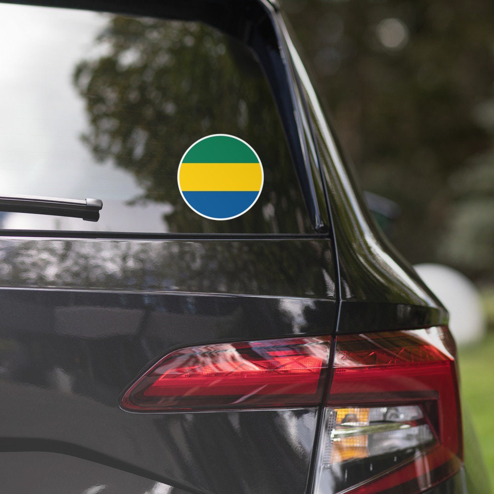 Gabon Flag Sticker | Bubble-free Kiss Cut Versatile Durable Water Safe Decorative Add-on for your Cars, Laptops, Notebooks and Phones