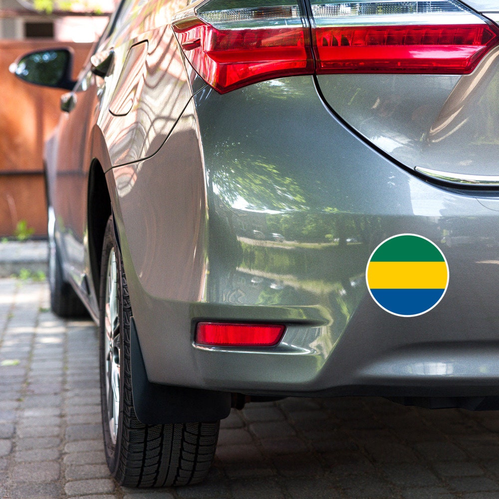 Gabon Flag Sticker | Bubble-free Kiss Cut Versatile Durable Water Safe Decorative Add-on for your Cars, Laptops, Notebooks and Phones