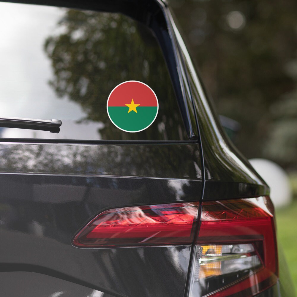 Burkina Faso Flag Sticker | Bubble-free Kiss Cut Versatile Durable Water Safe Decorative Add-on for your Cars, Laptops, Notebooks and Phones