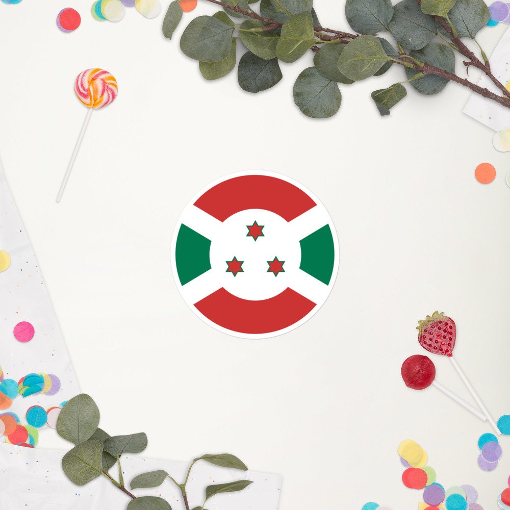 Burundi Flag Sticker | Bubble-free Kiss Cut Versatile Durable Water Safe Decorative Add-on for your Cars, Laptops, Notebooks and Phones