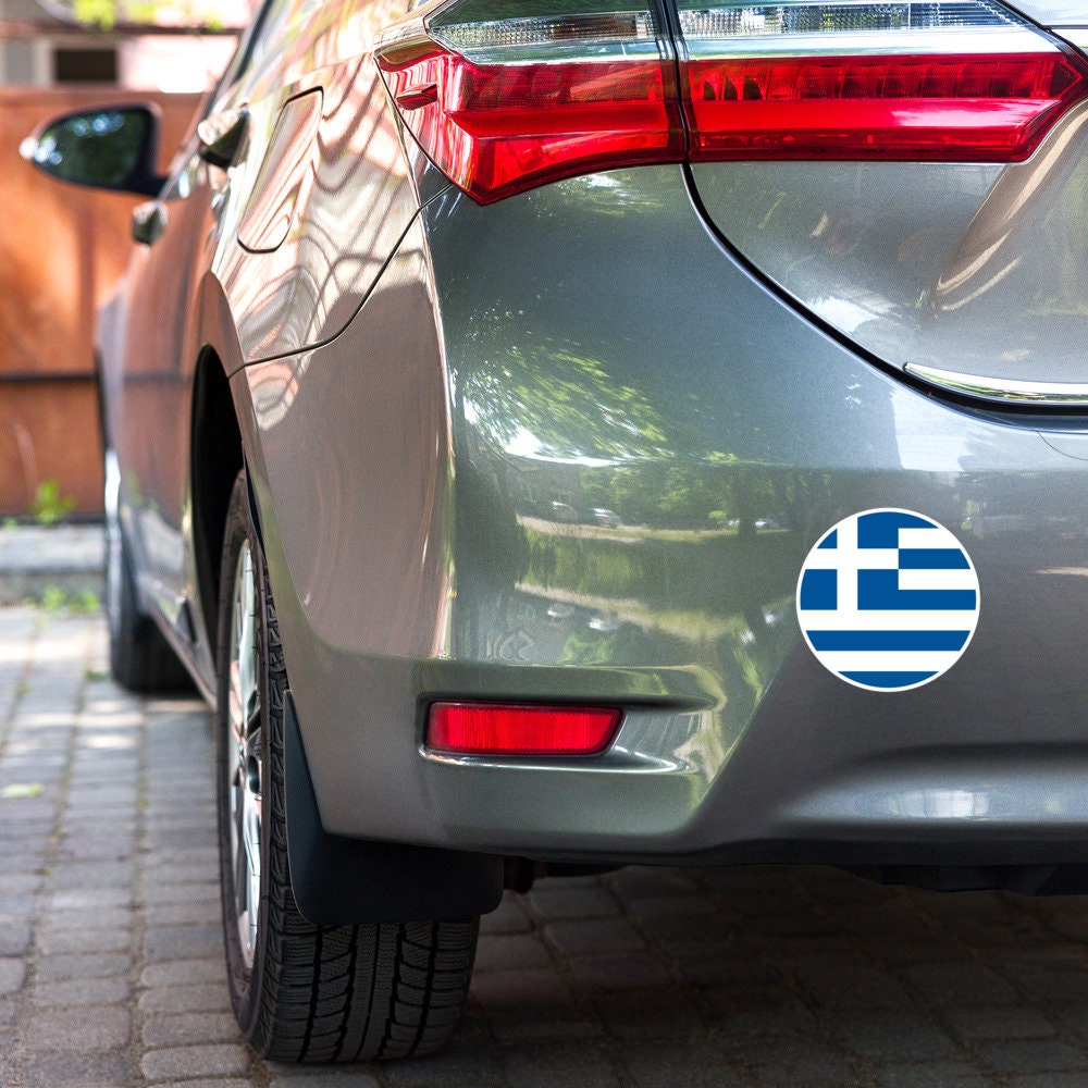 Greece Flag Sticker | Bubble-free Kiss Cut Versatile Durable Water Safe Decorative Add-on for your Cars, Laptops, Notebooks and Phones