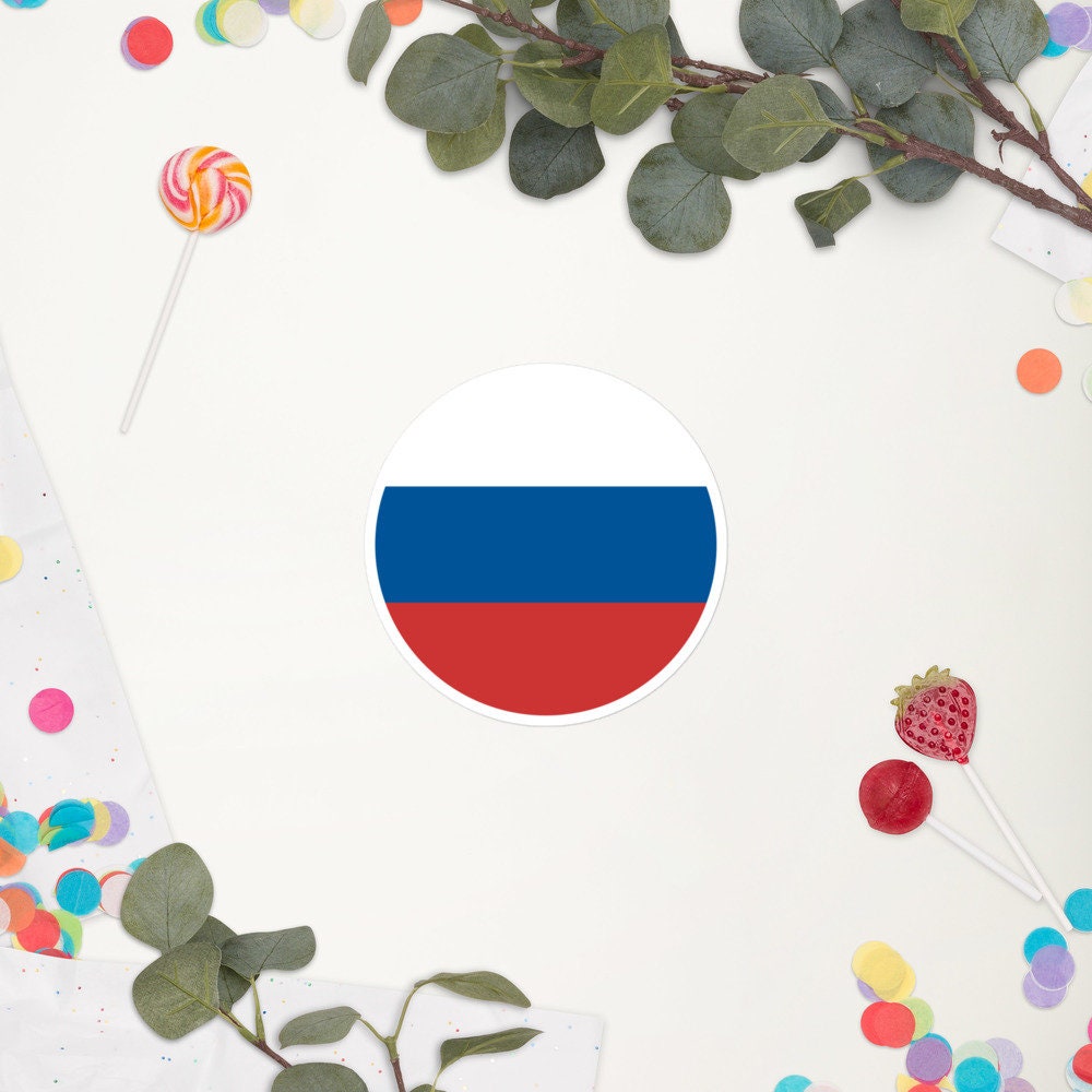 Russia Flag Sticker | Bubble-free Kiss Cut Versatile Durable Water Safe Decorative Add-on for your Cars, Laptops, Notebooks and Phones