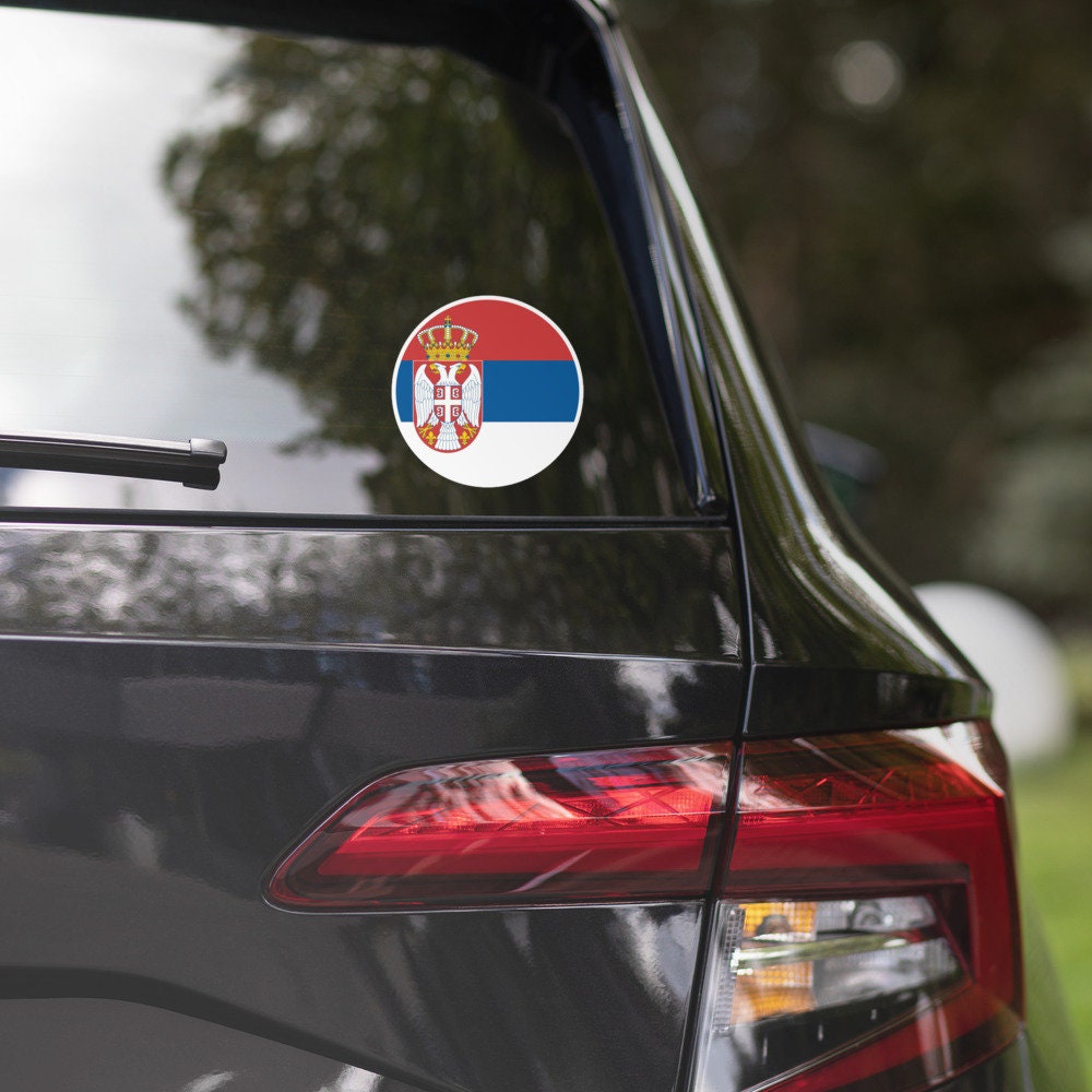 Serbia Flag Sticker | Bubble-free Kiss Cut Versatile Durable Water Safe Decorative Add-on for your Cars, Laptops, Notebooks and Phones