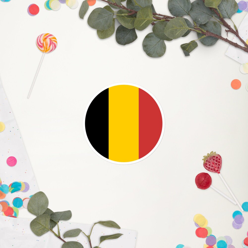 Belgium Flag Sticker | Bubble-free Kiss Cut Versatile Durable Water Safe Decorative Add-on for your Cars, Laptops, Notebooks and Phones