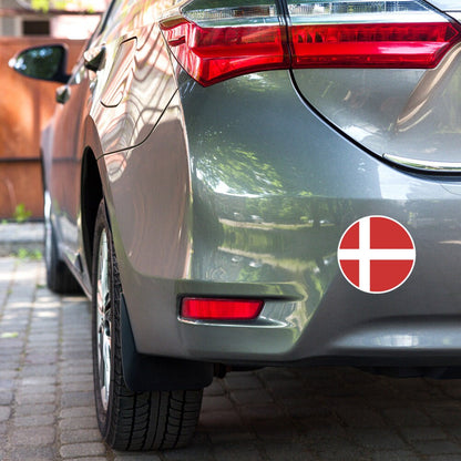 Denmark Flag Sticker | Bubble-free Kiss Cut Versatile Durable Water Safe Decorative Add-on for your Cars, Laptops, Notebooks and Phones