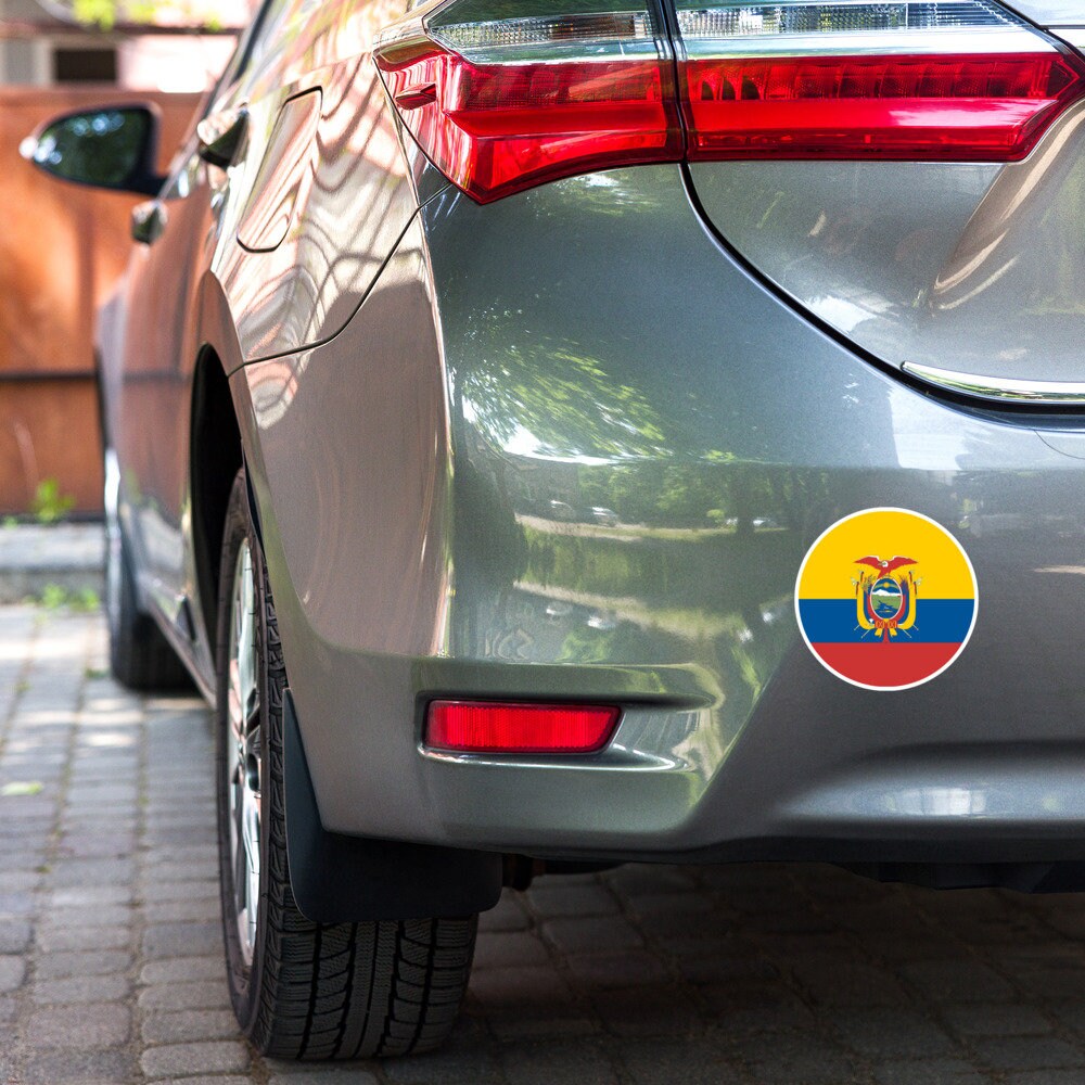 Ecuador Flag Sticker | Bubble-free Kiss Cut Versatile Durable Water Safe Decorative Add-on for your Cars, Laptops, Notebooks and Phones