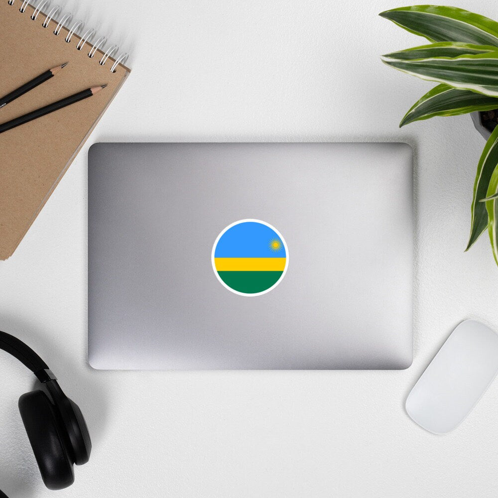 Rwanda Flag Sticker | Bubble-free Kiss Cut Versatile Durable Water Safe Decorative Add-on for your Cars, Laptops, Notebooks and Phones