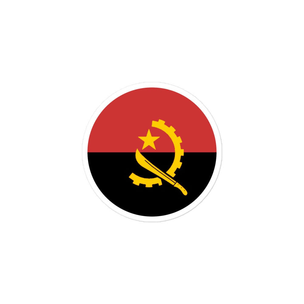 Angola Flag Sticker | Bubble-free Kiss Cut Versatile Durable Water Safe Decorative Add-on for your Cars, Laptops, Notebooks and Phones