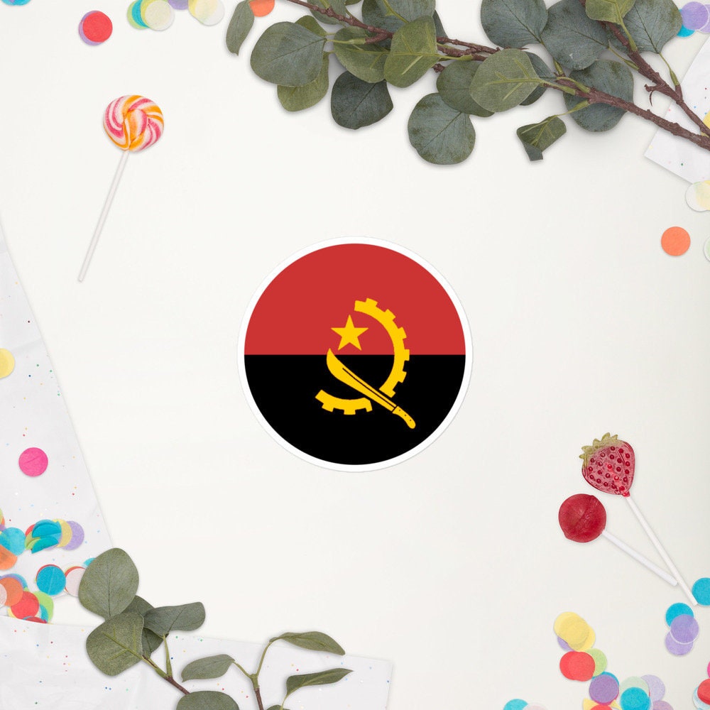 Angola Flag Sticker | Bubble-free Kiss Cut Versatile Durable Water Safe Decorative Add-on for your Cars, Laptops, Notebooks and Phones