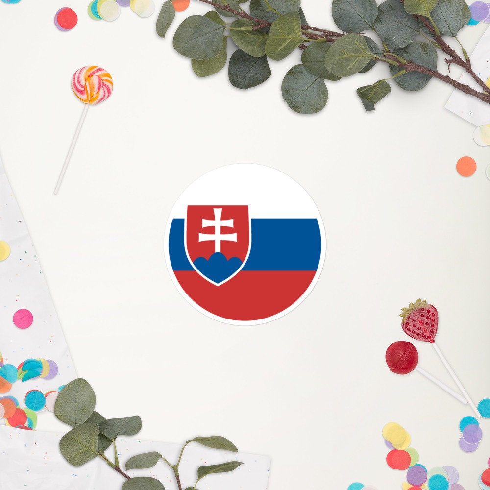 Slovakia Flag Sticker | Bubble-free Kiss Cut Versatile Durable Water Safe Decorative Add-on for your Cars, Laptops, Notebooks and Phones