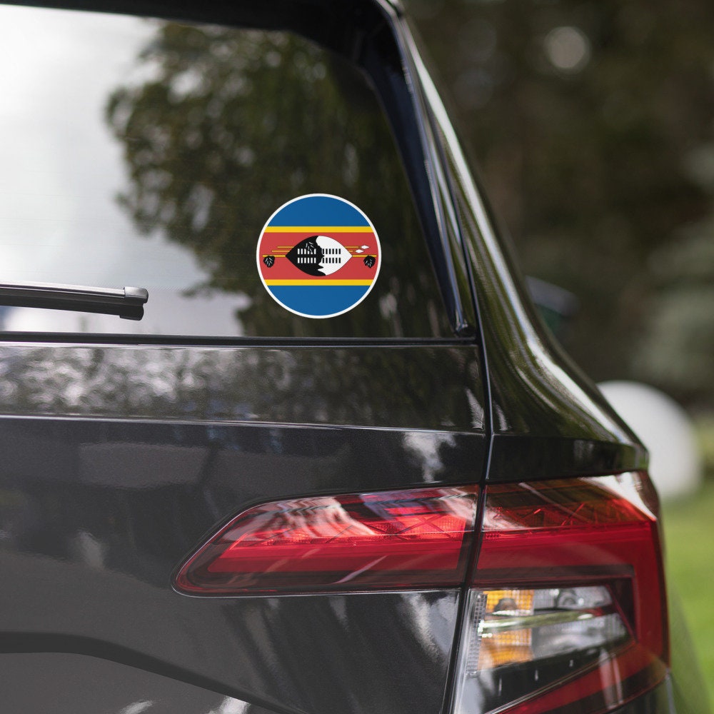 Swaziland Flag Sticker | Bubble-free Kiss Cut Versatile Durable Water Safe Decorative Add-on for your Cars, Laptops, Notebooks and Phones