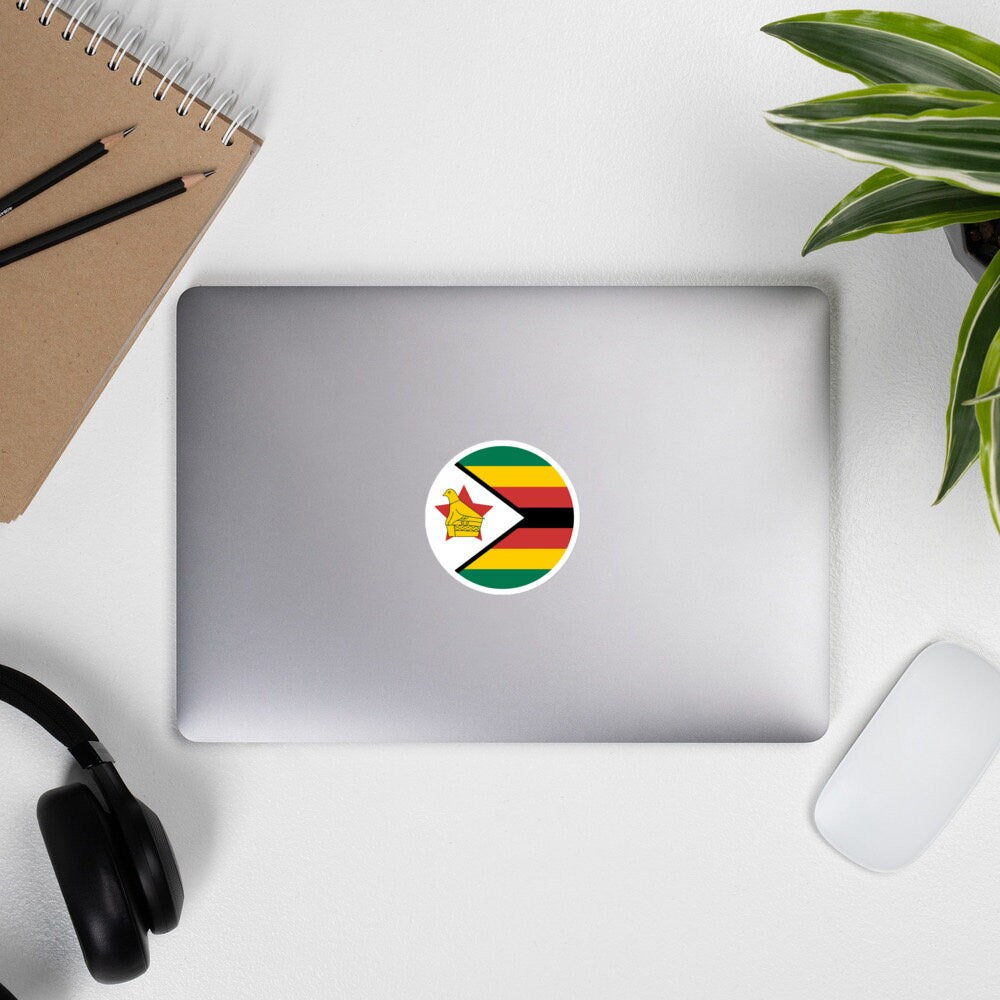 Zimbabwe Flag Sticker | Bubble-free Kiss Cut Versatile Durable Water Safe Decorative Add-on for your Cars, Laptops, Notebooks and Phones