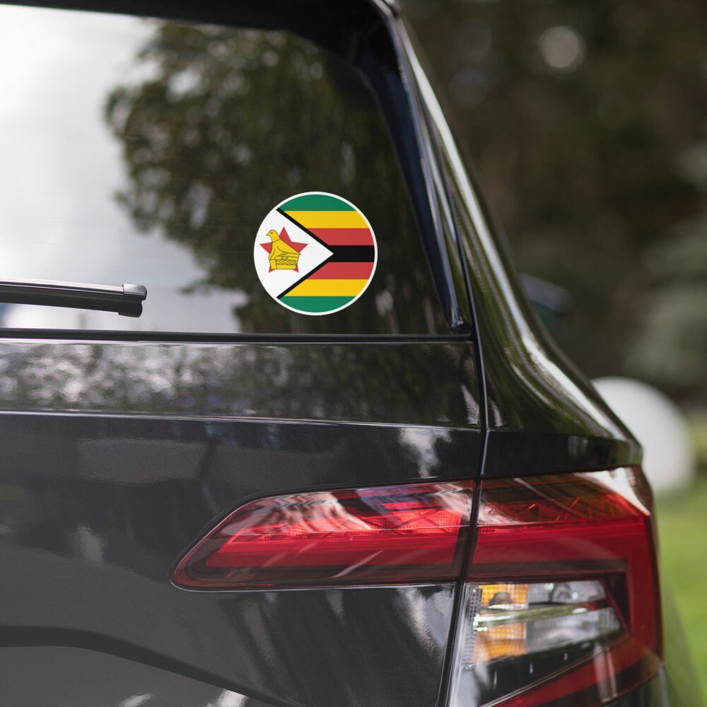 Zimbabwe Flag Sticker | Bubble-free Kiss Cut Versatile Durable Water Safe Decorative Add-on for your Cars, Laptops, Notebooks and Phones