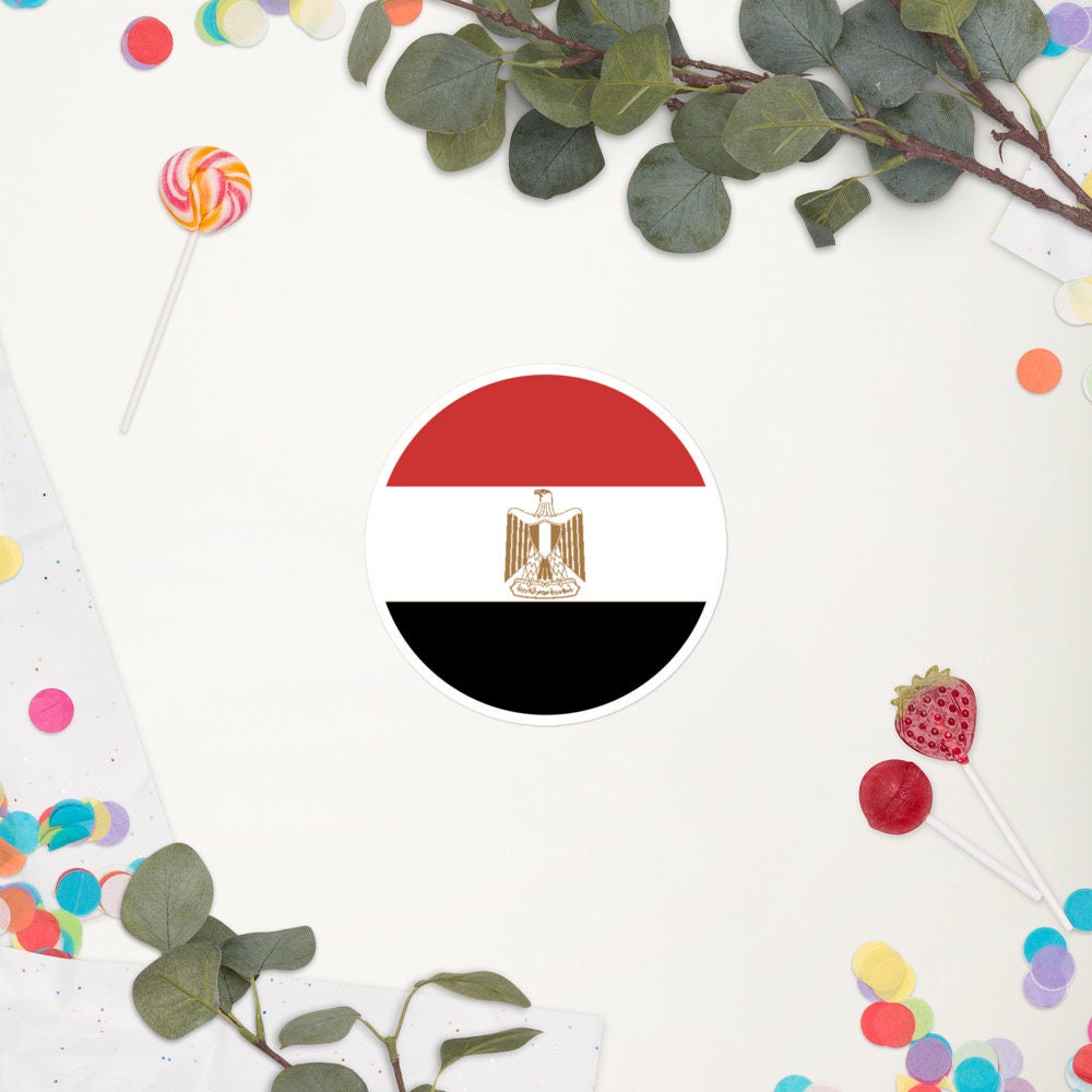 Egypt Flag Sticker | Bubble-free Kiss Cut Versatile Durable Water Safe Decorative Add-on for your Cars, Laptops, Notebooks and Phones