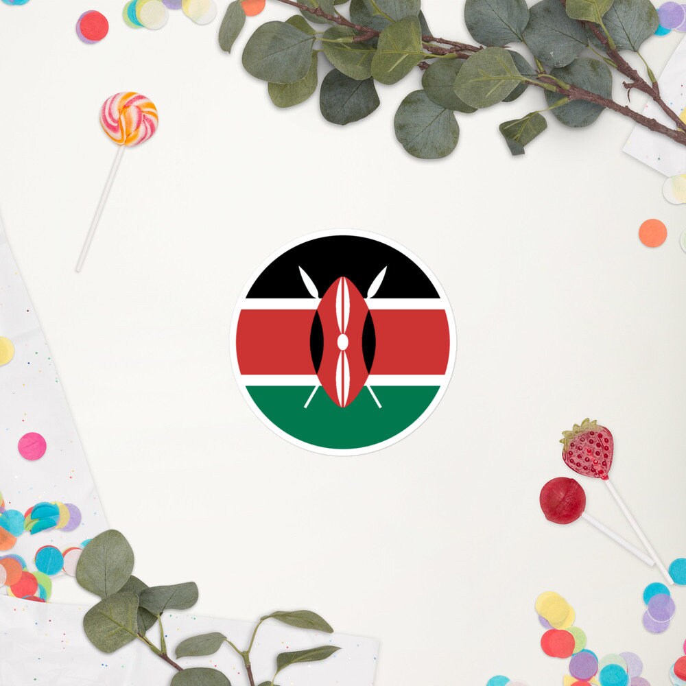 Kenya Flag Sticker | Bubble-free Kiss Cut Versatile Durable Water Safe Decorative Add-on for your Cars, Laptops, Notebooks and Phones