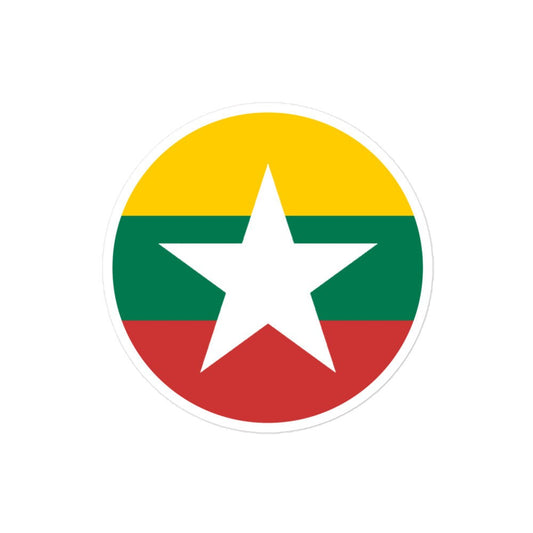 Myanmar Flag Sticker | Bubble-free Kiss Cut Versatile Durable Water Safe Decorative Add-on for your Cars, Laptops, Notebooks and Phones