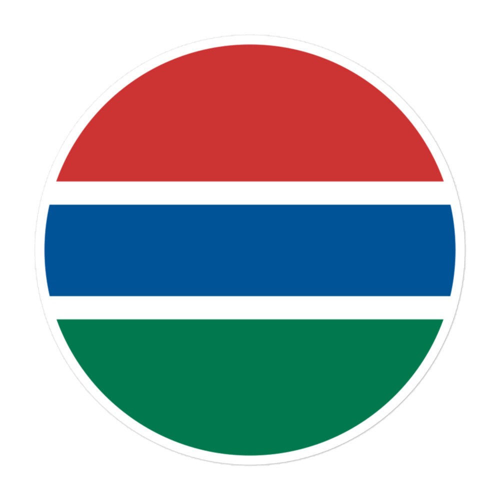 Gambia Flag Sticker | Bubble-free Kiss Cut Versatile Durable Water Safe Decorative Add-on for your Cars, Laptops, Notebooks and Phones