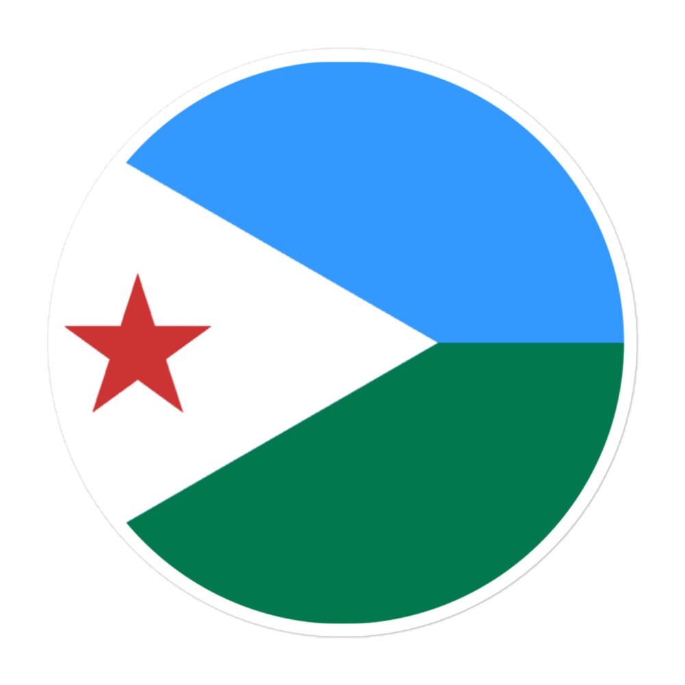 Djibouti Flag Sticker | Bubble-free Kiss Cut Versatile Durable Water Safe Decorative Add-on for your Cars, Laptops, Notebooks and Phones