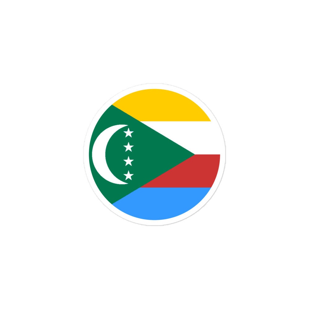 Comoros Flag Sticker | Bubble-free Kiss Cut Versatile Durable Water Safe Decorative Add-on for your Cars, Laptops, Notebooks and Phones