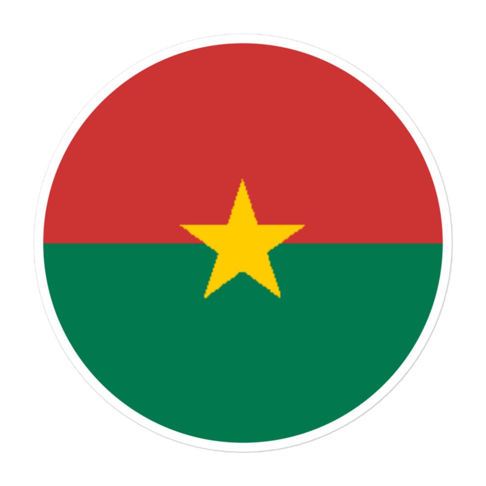 Burkina Faso Flag Sticker | Bubble-free Kiss Cut Versatile Durable Water Safe Decorative Add-on for your Cars, Laptops, Notebooks and Phones