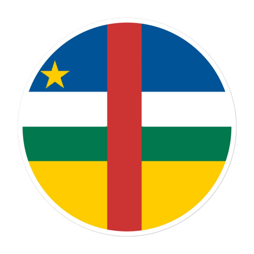 Central African Republic Flag Sticker | Bubble-free Versatile Durable Water Safe Decorative Add-on for Cars, Laptops, Notebooks and Phones