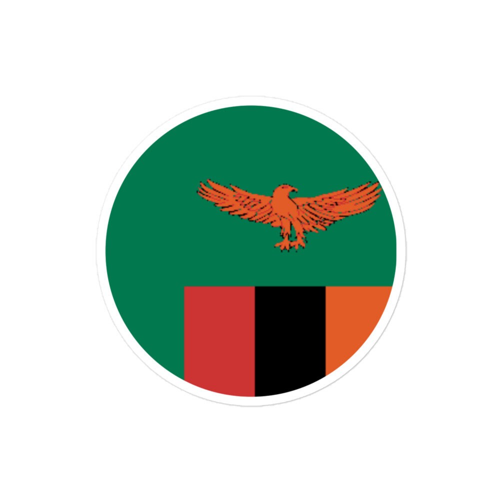 Zambia Flag Sticker | Bubble-free Kiss Cut Versatile Durable Water Safe Decorative Add-on for your Cars, Laptops, Notebooks and Phones