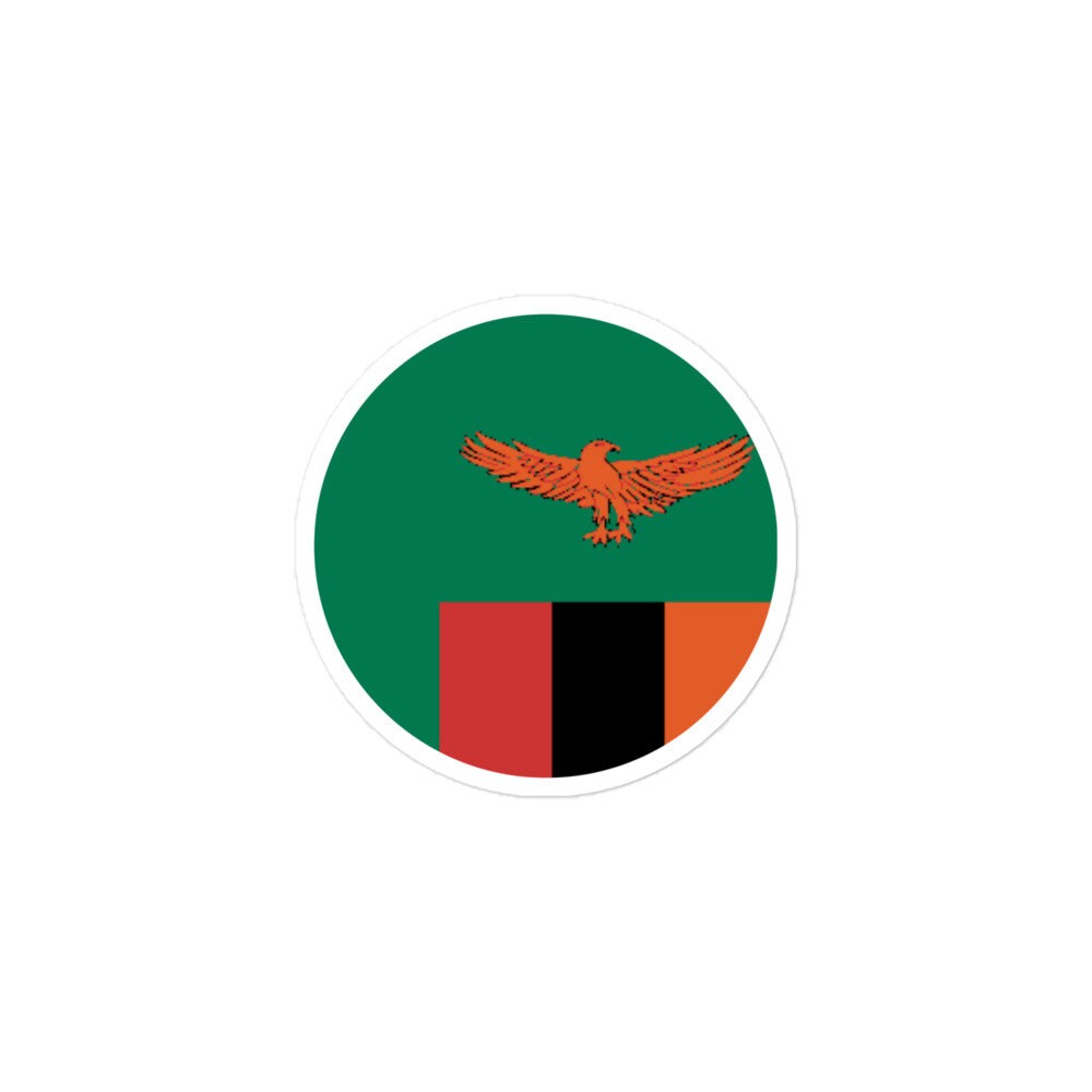 Zambia Flag Sticker | Bubble-free Kiss Cut Versatile Durable Water Safe Decorative Add-on for your Cars, Laptops, Notebooks and Phones