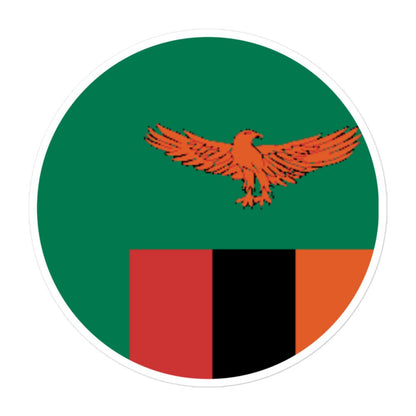 Zambia Flag Sticker | Bubble-free Kiss Cut Versatile Durable Water Safe Decorative Add-on for your Cars, Laptops, Notebooks and Phones