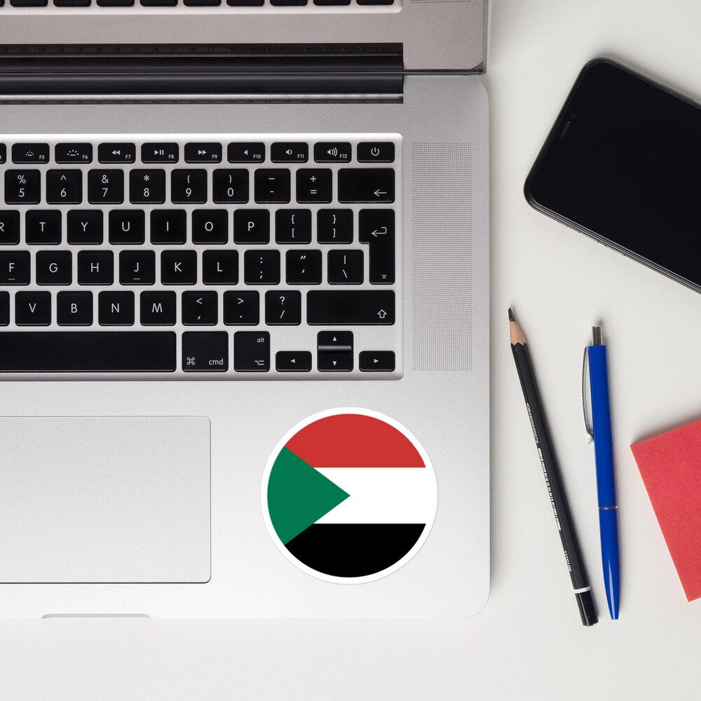 Sudan Flag Sticker | Bubble-free Kiss Cut Versatile Durable Water Safe Decorative Add-on for your Cars, Laptops, Notebooks and Phones