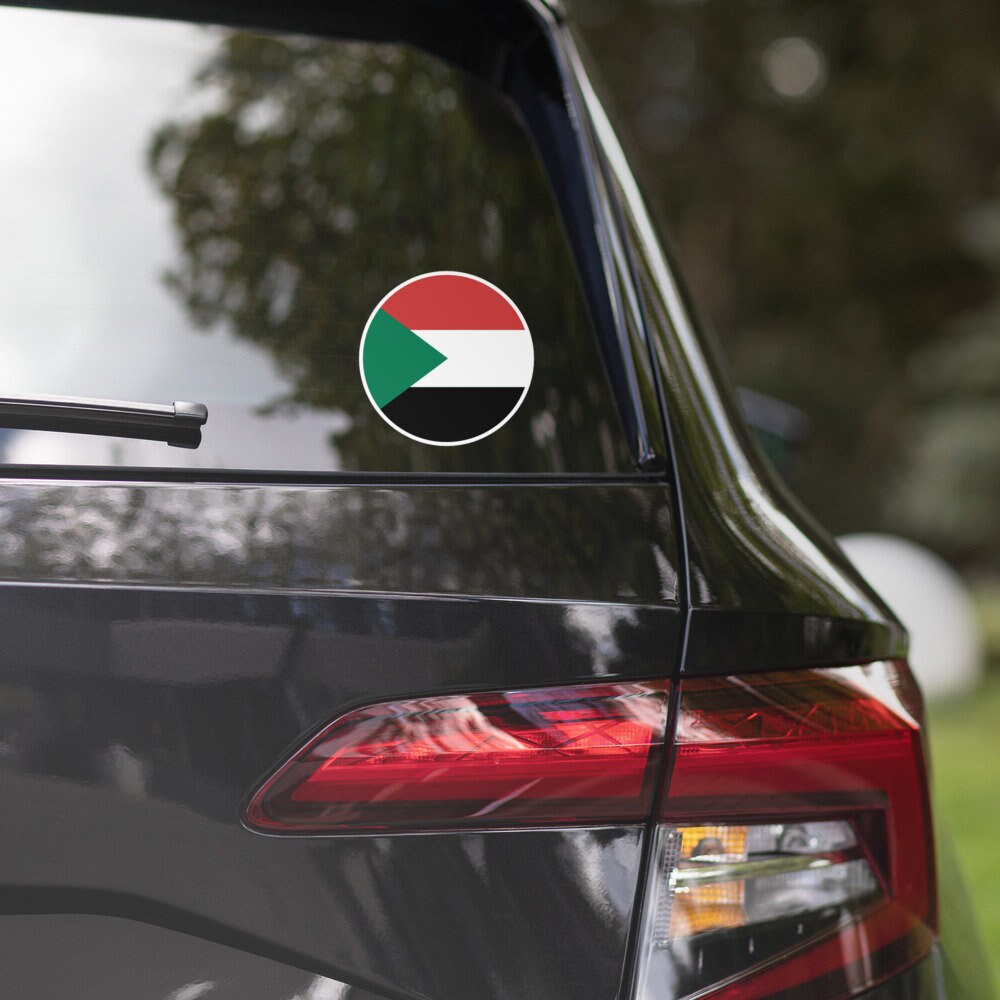 Sudan Flag Sticker | Bubble-free Kiss Cut Versatile Durable Water Safe Decorative Add-on for your Cars, Laptops, Notebooks and Phones