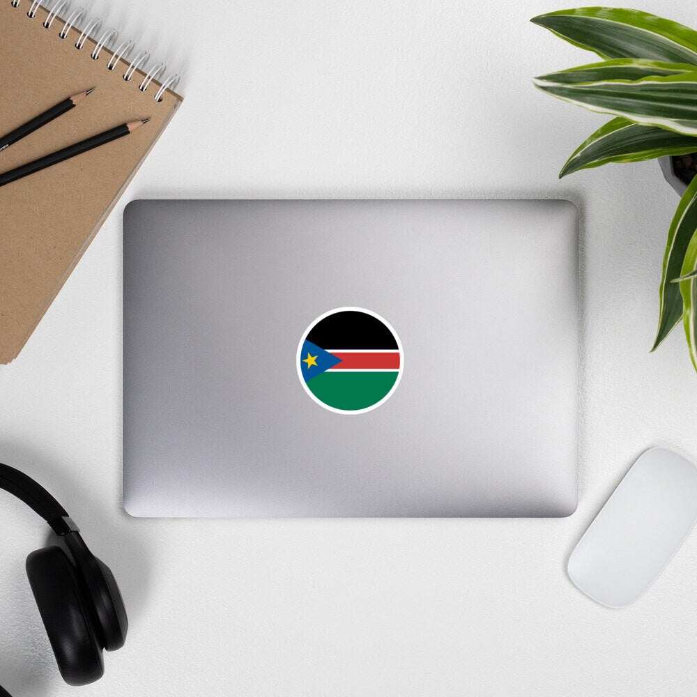 South Sudan Flag Sticker | Bubble-free Kiss Cut Versatile Durable Water Safe Decorative Add-on for your Cars, Laptops, Notebooks and Phones