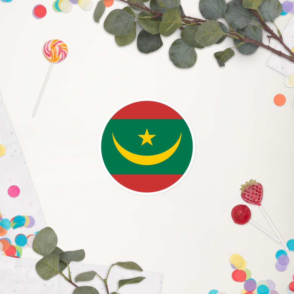 Mauritania Flag Sticker | Bubble-free Kiss Cut Versatile Durable Water Safe Decorative Add-on for your Cars, Laptops, Notebooks and Phones