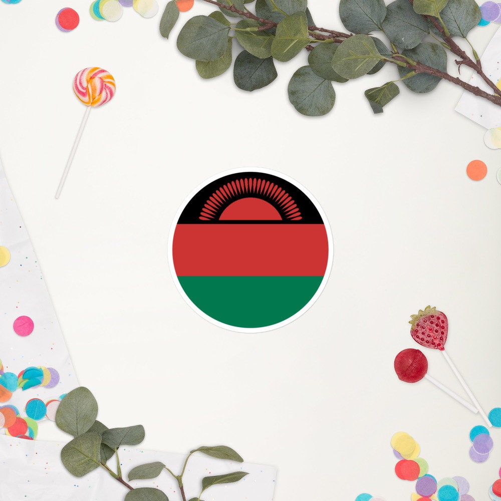 Malawi Flag Sticker | Bubble-free Kiss Cut Versatile Durable Water Safe Decorative Add-on for your Cars, Laptops, Notebooks and Phones