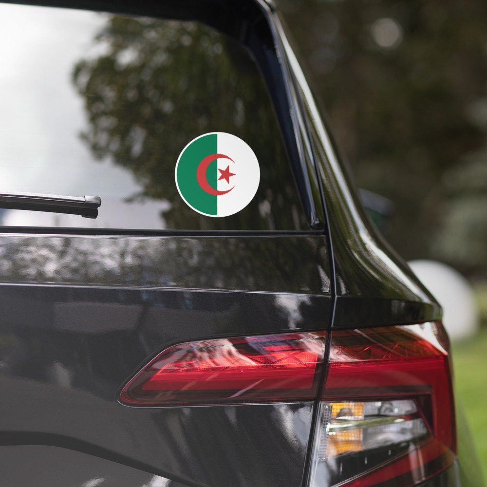 Algeria Flag Sticker | Bubble-free Kiss Cut Versatile Durable Water Safe Decorative Add-on for your Cars, Laptops, Notebooks and Phones