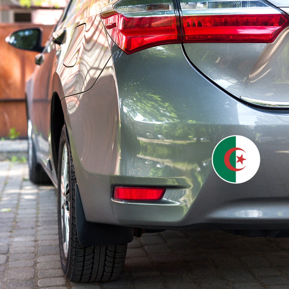 Algeria Flag Sticker | Bubble-free Kiss Cut Versatile Durable Water Safe Decorative Add-on for your Cars, Laptops, Notebooks and Phones