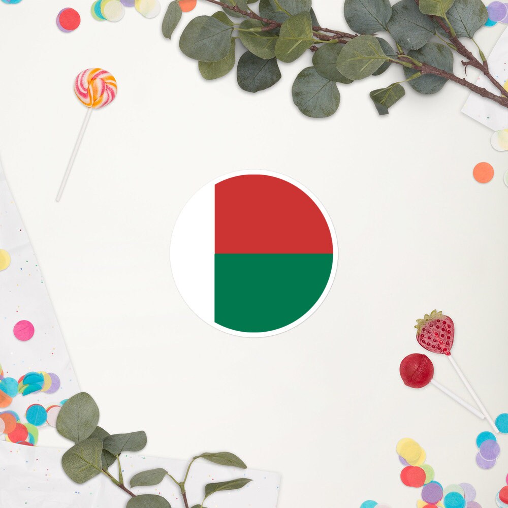 Madagascar Flag Sticker | Bubble-free Kiss Cut Versatile Durable Water Safe Decorative Add-on for your Cars, Laptops, Notebooks and Phones