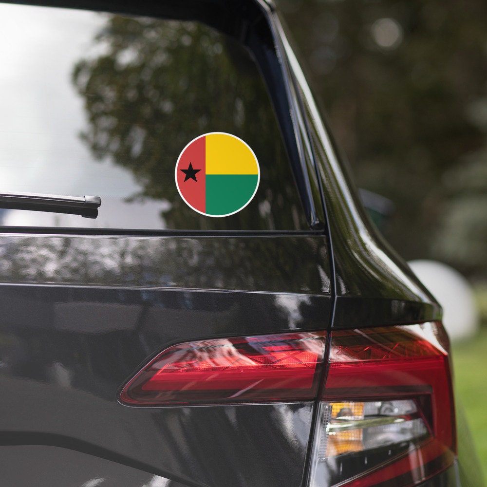 Guinea Bissau Flag Sticker | Bubble-free Kiss Cut Versatile Durable Water Safe Decorative Add-on for your Cars, Laptops, Notebooks and Phone