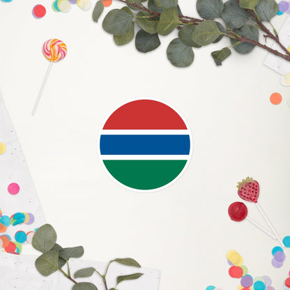 Gambia Flag Sticker | Bubble-free Kiss Cut Versatile Durable Water Safe Decorative Add-on for your Cars, Laptops, Notebooks and Phones