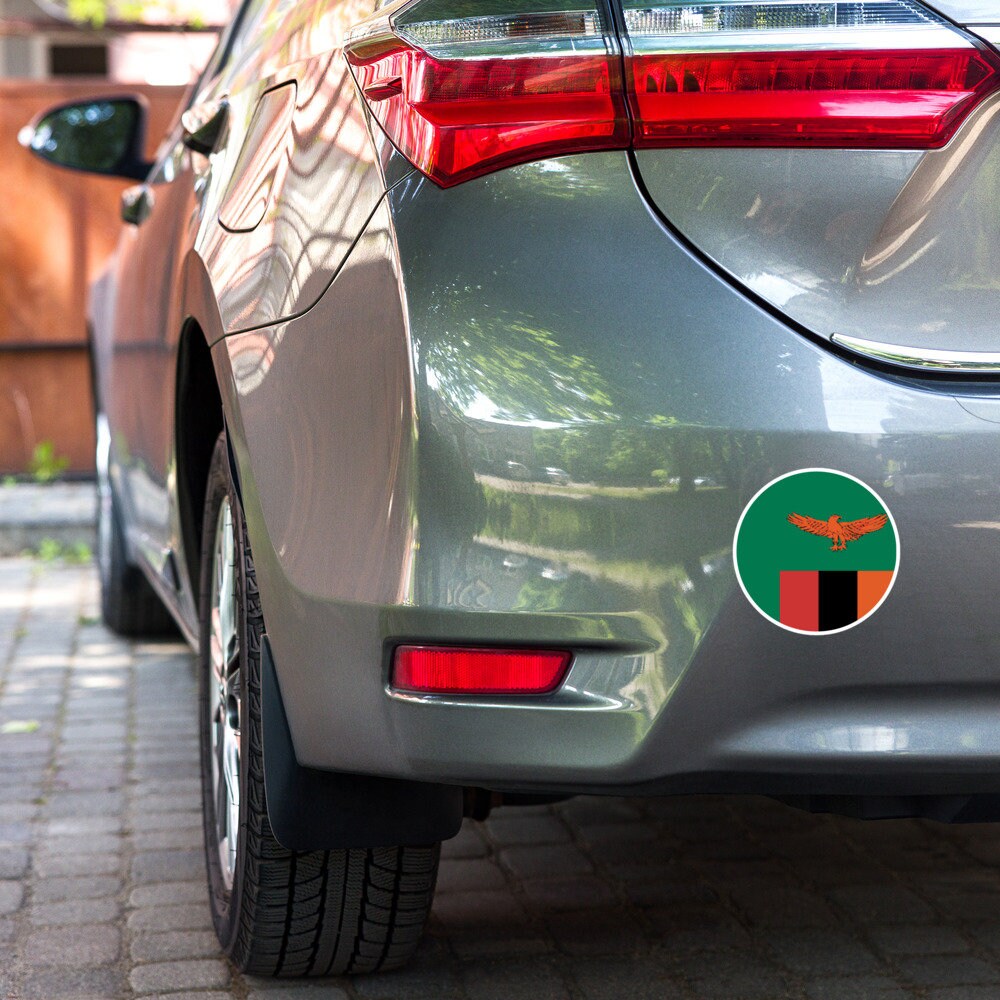 Zambia Flag Sticker | Bubble-free Kiss Cut Versatile Durable Water Safe Decorative Add-on for your Cars, Laptops, Notebooks and Phones