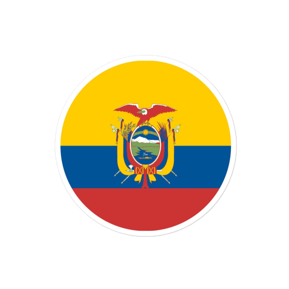 Ecuador Flag Sticker | Bubble-free Kiss Cut Versatile Durable Water Safe Decorative Add-on for your Cars, Laptops, Notebooks and Phones