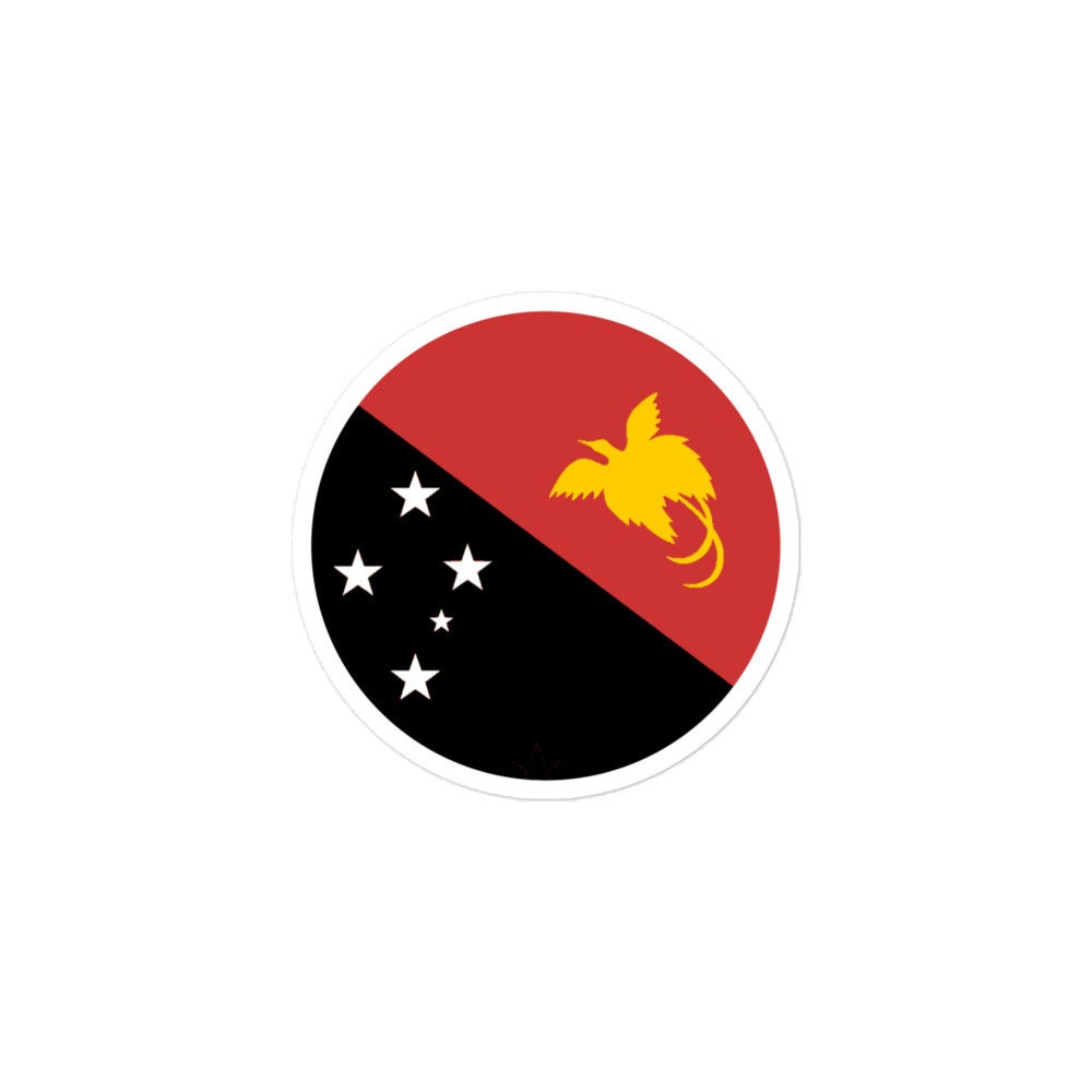 Papua New Guinea Flag Sticker | Bubble-free Kiss Cut Versatile Durable Water Safe Decorative Add-on for your Car, Laptop, Notebook and Phone