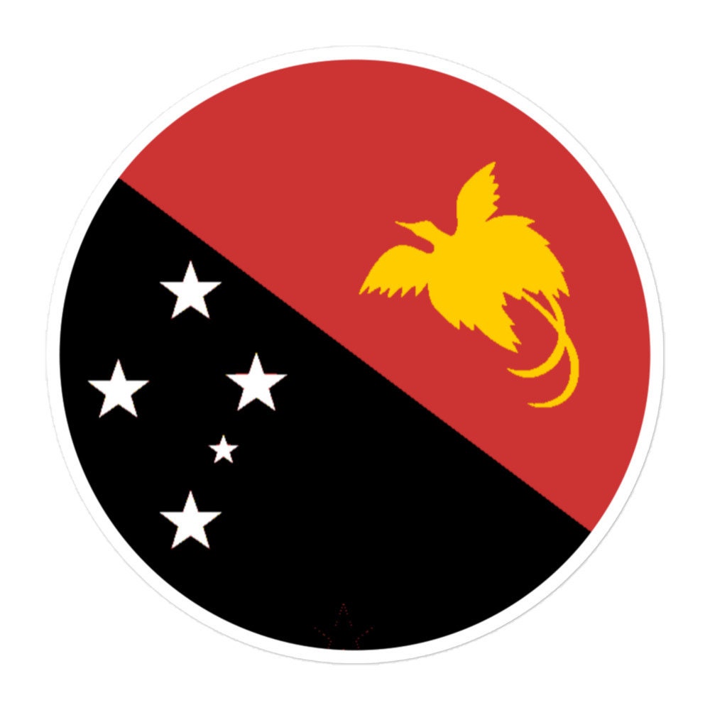 Papua New Guinea Flag Sticker | Bubble-free Kiss Cut Versatile Durable Water Safe Decorative Add-on for your Car, Laptop, Notebook and Phone